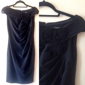 Adrianna Papelle Ruched Rosette Off Shoulder Dress